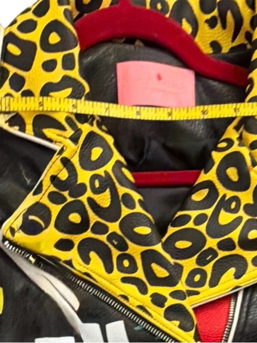 Azalea Wang Tiger Studded Moto Jacket Leopard Graphic Punk M